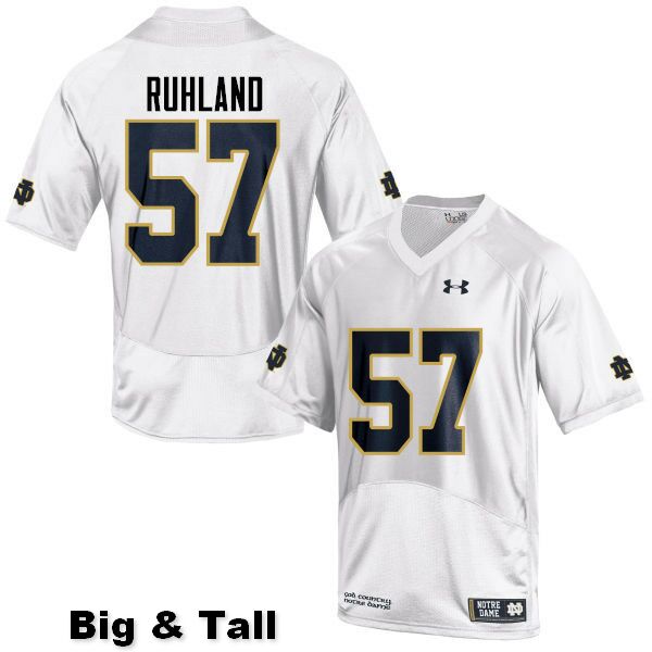 Men's NCAA Notre Dame Fighting Irish #57 Trevor Ruhland Stitched College Under Armour Authentic White Big & Tall Football Jersey BA10S17EN